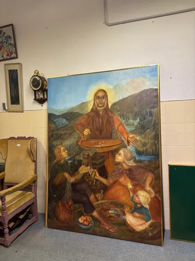 MILZĪGA īsta glezna par zivi un cilvēkiem. Tik lielu bild...